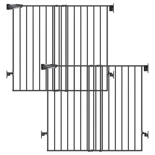 Miniatura 16 de Babelio Puerta de bebé para escaleras, cocina y puertas, sin barra inferior, operación con una sola mano, cierre automático, montaje de hardware