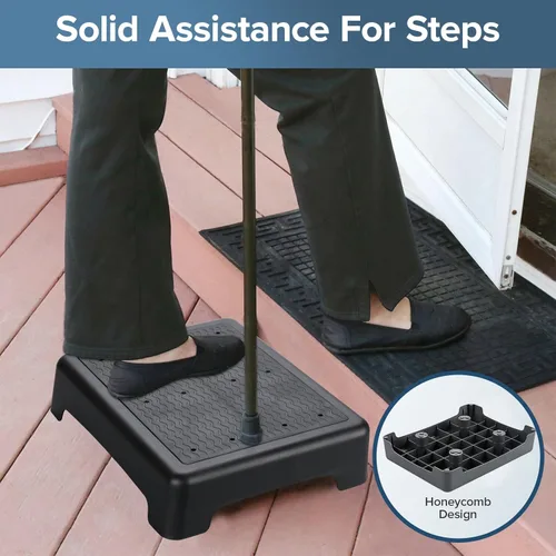 Miniatura 2 de Taburete móvil, plataforma antideslizante para interiores y exteriores, ayuda de escalera portátil para adultos y personas mayores para escaleras