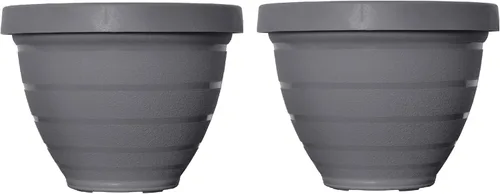 Miniatura 16 de The HC Companies Rings Maceta para Flores - Maceta de riego automático para hierbas y más – Maceta redonda ligera para exteriores e interiores