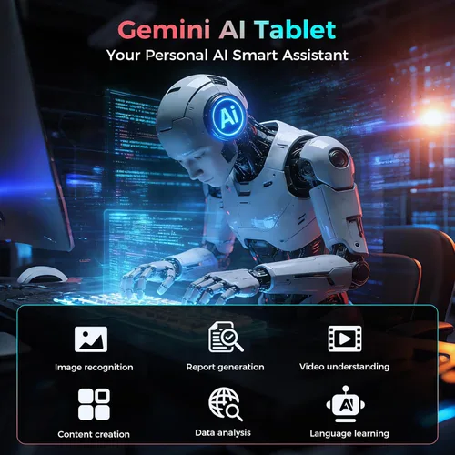 Miniatura 4 de Tableta con teclado, tableta Android 15 2026 con 26GB+256GB+2TB Expand, Tablet PC de 10 pulgadas con 8 núcleos, Gemini AI, 5G WiFi, 8000mAh, BT5.0