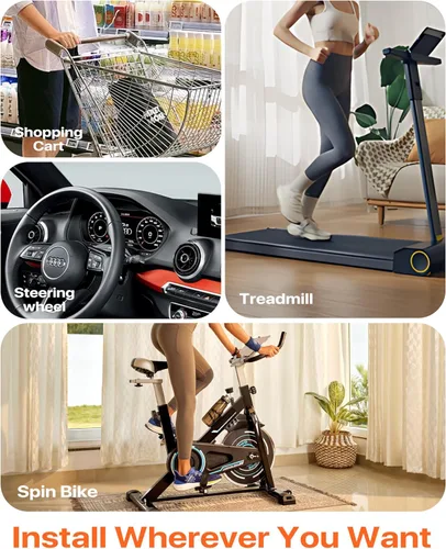 Miniatura 6 de Soporte magnético para teléfono: [imán de 24 x N55] Accesorios giratorios para manubrio MagSafe para cochecito, pelotón, volante, carrito de empuje