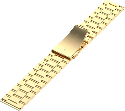 Miniatura 4 de Correa de liberación rápida compatible con SKG V7/V7 Pro Smart Watch Band para mujeres y hombres, correa de repuesto de acero inoxidable de metal Oro