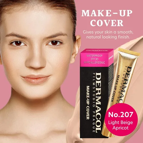 Miniatura 3 de Dermacol - Base de maquillaje líquida de cobertura completa mini 13g, base líquida mate con SPF 30, base resistente al agua para piel grasa, acné