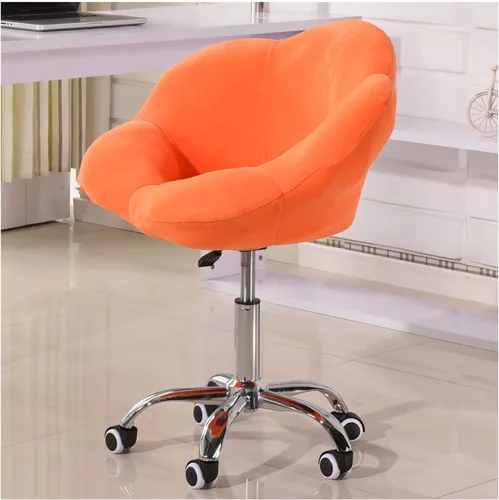 Miniatura 3 de Silla giratoria para habitación, silla de escritorio giratoria de terciopelo, silla de oficina en casa, ajustable, giratoria, cómoda, sin brazos