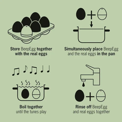 Miniatura 4 de Space BeepEgg - Temporizador de huevos para hervir huevos - Olla musical para huevos suaves, medianos y duros, aptos para alimentos, temporizador