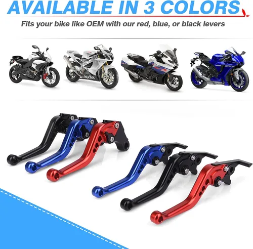 Miniatura 7 de MICTUNING Palancas de embrague de freno corto CNC para motocicleta, 6 engranajes ajustables compatibles con Kawasaki Ninja Honda CBR Ducati Yamaha