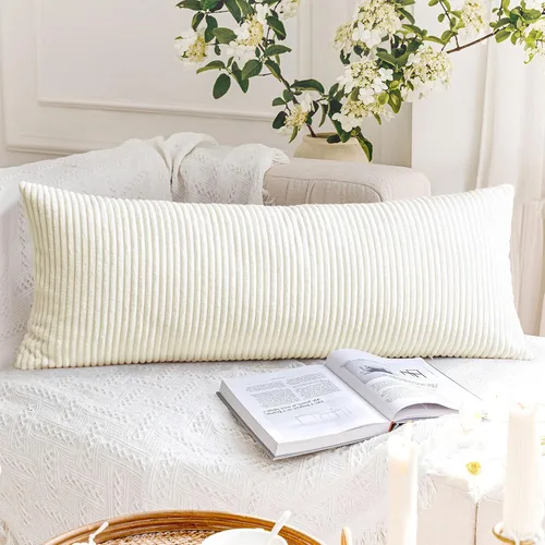 Miniatura 159 de Artscope Fundas de Almohada de Pana a Rayas Acogedoras Súper Suaves Decorativas Cuadradas Fundas de Cojín para Sofá Sillón Dormitorio Decoración