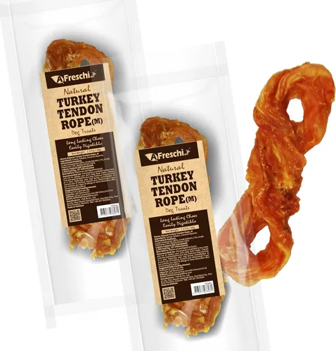 Miniatura 9 de AFreschi - Premios masticables de tendón de pavo para perros y cachorros, Signature Series, ingrediente de EE. UU., hipoalergénico, fácil