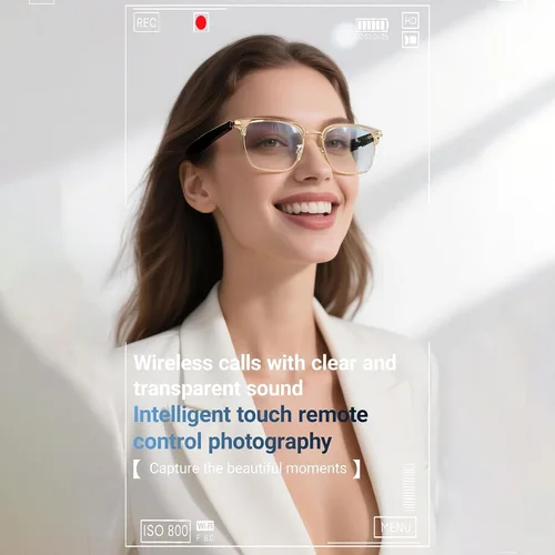 Miniatura 6 de Gafas de luz azul Bluetooth para mujeres y hombres, asistente de voz AI, altavoces de oído abierto, lentes inteligentes con filtro de luz azul