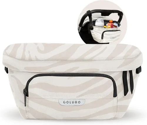 Colugo Organizador de cochecito On-The-Go con cremallera, organizador con soporte para tazas, accesorios de cochecito para padres especialmente