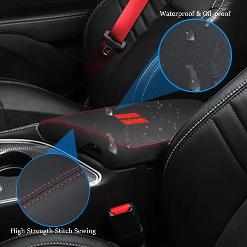 Miniatura 5 de para Dodge Challenger 2015-2023 Funda para Reposabrazos de Coche, Resistente al Agua, Fundas para Consola Central, Fundas de Protección contra