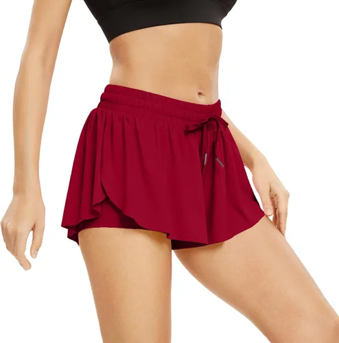 Miniatura 17 de Blaosn Pantalones cortos atléticos fluidos para mujer, gimnasio, yoga, entrenamiento, correr, pantalones cortos de tenis, falda falda linda, ropa