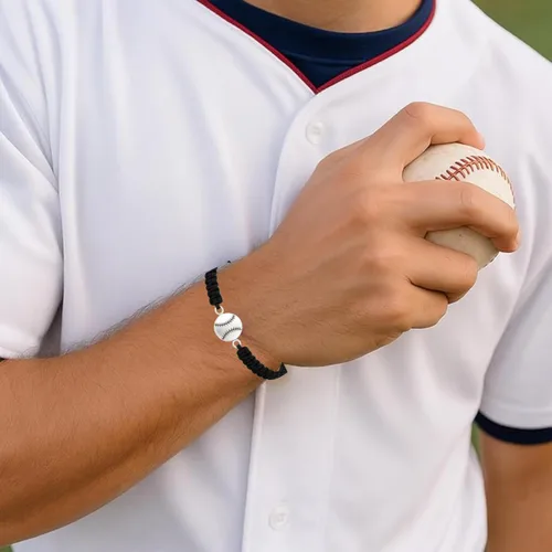 Miniatura 5 de Sportybella - Pulsera de béisbol, joyería de béisbol, pulsera de béisbol trenzada ajustable, regalos de béisbol, accesorios de béisbol