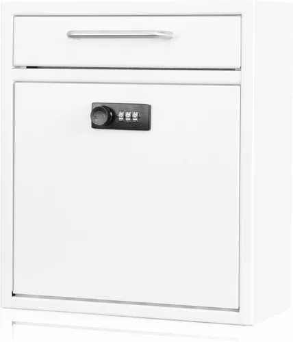 Miniatura 10 de KYODOLED Buzón de pared para exterior, cerradura de combinación, grande, negro Sturdy Steel, Anti-theft Large Drop Box, Ideal for Home, Office