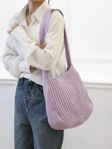 Miniatura 8 de ENBEI Bolsos de hombro para mujer Bolsos de ganchillo Bolso de punto grande Bolso de mano estético para la escuela lindo Bolsas de mano Bolsa