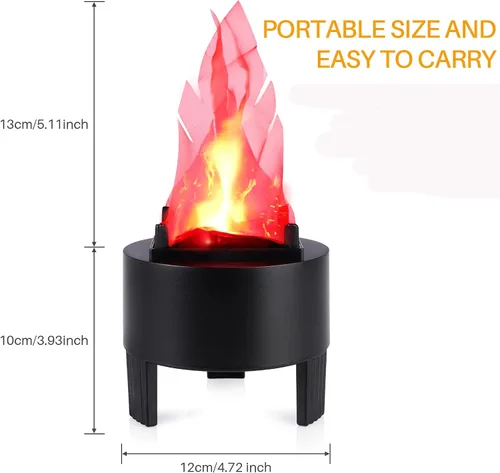 Miniatura 8 de ele ELEOPTION Luz LED electrónica de efecto simulado de llama de fuego falsa, sin calor base de soporte de llamas artificiales de Halloween, centro
