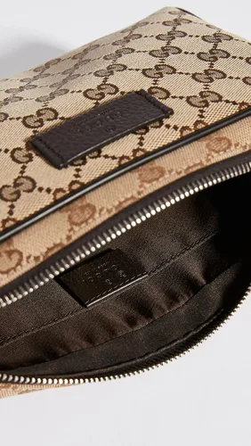 Miniatura 5 de Gucci Cinturón con cremallera preamado para mujer, lona Gg, Marrón