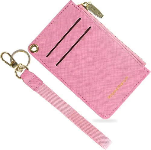 Miniatura 21 de Carteras pequeñas para mujer, tarjetero de piel delgado, cartera de monedas con llavero