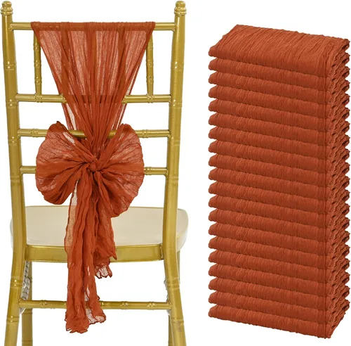 Miniatura 12 de Showgeous 20 bandas para silla, estopilla rústica, lazos decorativos diseñados para bodas, banquetes, fiestas, pasillo, decoración del hogar