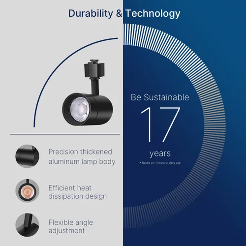 Miniatura 4 de FLSNT Cabezal de iluminación LED tipo J de 12 W, equivalente a 75 W, blanco suave de 3000 K, iluminación de pista regulable CRI90 de 800 lúmenes