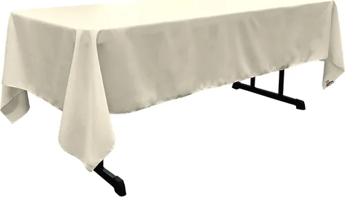 Miniatura 161 de LA Linen Mantel rectangular lavable de popelín de poliéster, resistente a las manchas y a las arrugas, cubierta de mesa 60x84, mantel de tela