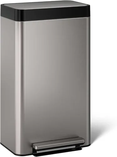 Miniatura 11 de KOHLER K-31315-BST - Bote de basura de dos compartimentos con tapa abierta de 22 litros, acero inoxidable negro
