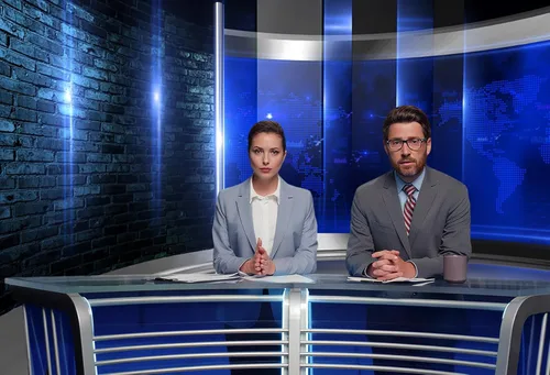 Miniatura 5 de Fondo de estudio de 5 x 3 pies para videoconferencia, pantalla de transmisión de noticias, entrevista, programa de previsión meteorológica, fondo