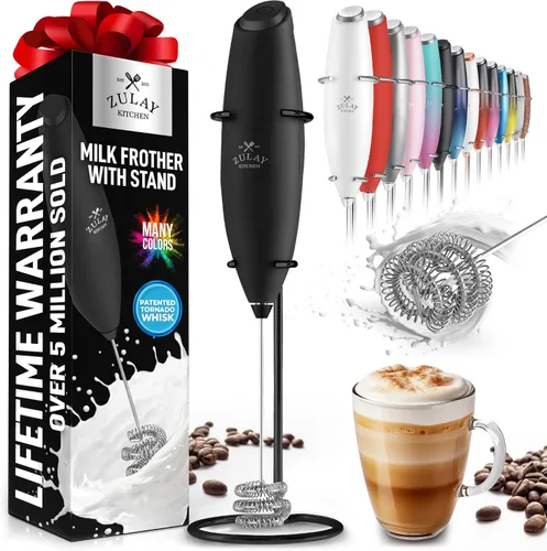 Miniatura 562 de Zulay Milk Boss Espumador de leche potente manual, hace espuma para latte, batidor para mezclar bebidas, café, miniespumador para capuchino, frappé