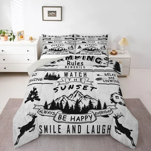 Miniatura 47 de Erosebridal Juego de edredón de pesca tamaño individual para hombres, juego de ropa de cama de peces de lubina para pescadores, niños de caza