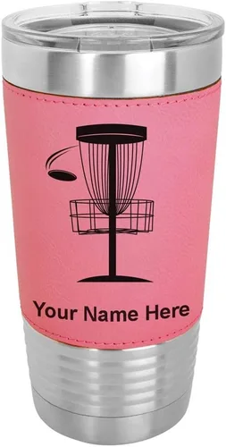 Miniatura 10 de LaserGram Vaso aislado al vacío de 20 onzas, Disc Golf, grabado personalizado incluido (piel sintética, estilo béisbol)