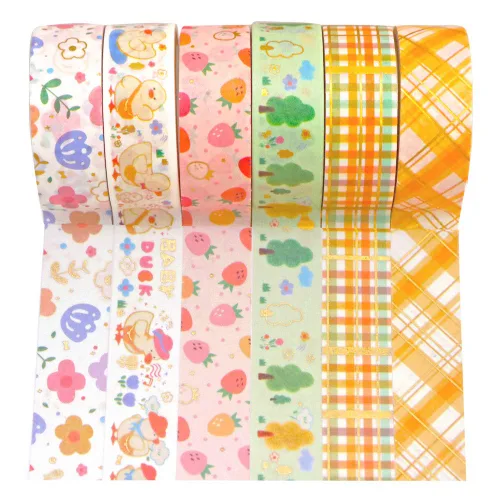Miniatura 9 de YUBBAEX - Juego de cintas adhesivas Washi con plantas exuberantes, 6 rollos, cinta decorativa para enmascarar de 15 mm de ancho (sensación de hojas)