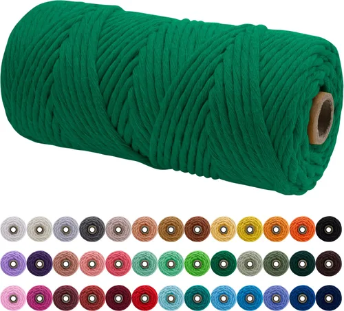 Miniatura 150 de JeogYong Cordón de macramé de un solo hilo 2mm x 164 yardas (492 pies) Cuerda de algodón suave, hilo de macramé 2 mm, suministros de macramé