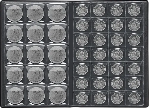 Miniatura 5 de Álbum de Monedas para Coleccionistas, 340 Fundas, Libro Organizador de Monedas, Caja de Exhibición y Almacenamiento, Suministros para Organizar