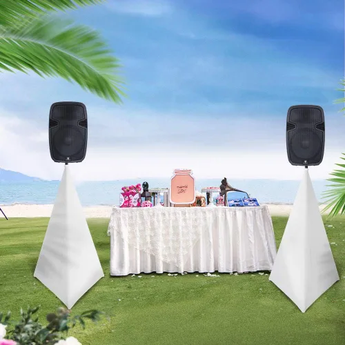 Miniatura 6 de PRORECK Cubierta de soporte para altavoz, falda para trípode, 360 grados, color blanco x 2 2-PAQUETE DE DOS