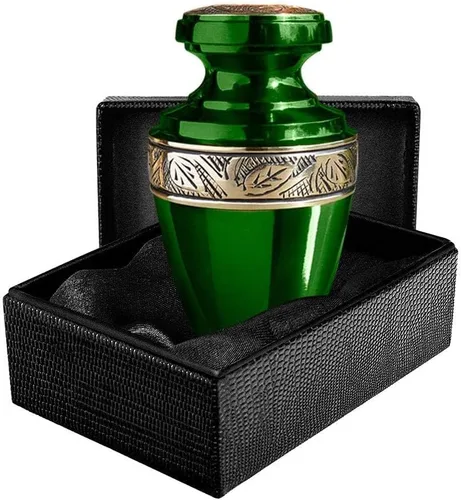 Trupoint Memorials Urnas pequeñas de recuerdo para cenizas humanas, mini urna de cremación decorativa para hombres y mujeres adultos, pequeña Verde