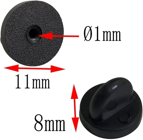 Miniatura 2 de Parte trasera de pasador de solapa – Parte trasera de pasador de embrague de mariposa en goma de PVC para reemplazo uniforme de insignia
