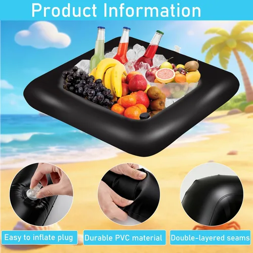 Miniatura 3 de Inflatable Serving Bar, Salad Serving Sets Bar Buffet Food Drinks Inflatable Cooler Table Pool Ice Tray Easy to Blow Up for Party,Graduation,Picnic