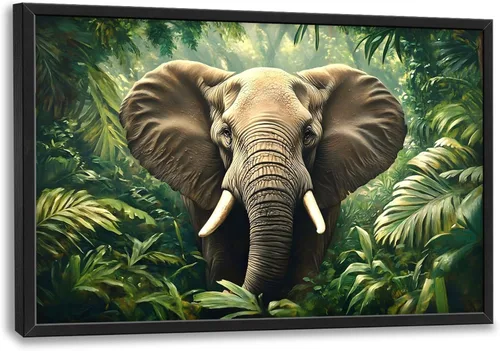 Miniatura 30 de Cuadros Grandes Enmarcados Arte de Pared para Sala de Estar, Lobos del Bosque Decoración de Pared de Gran Tamaño Lobo Animal Impresión en Lienzo