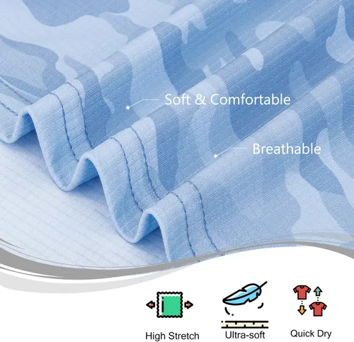 Miniatura 109 de TAPULCO Camisetas tipo polo de secado rápido para hombre, diseño de camuflaje, atléticas, ligeras, transpirables, casuales, para golf