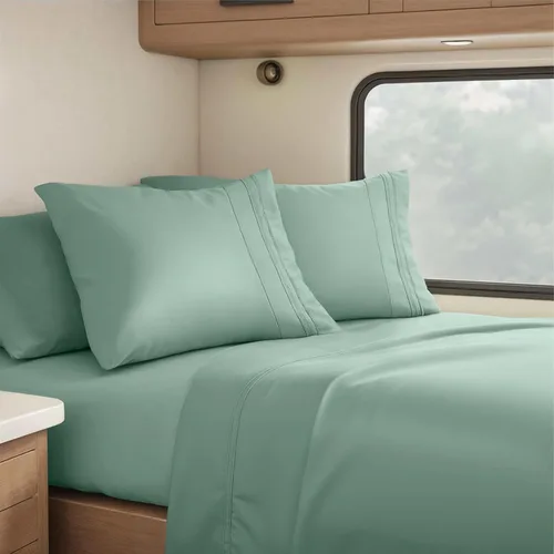 Miniatura 25 de Clara Clark - Juego de sábanas King con Flex Top, 6 piezas - Sábanas de lujo para cama King con cabeza dividida, juego de cama súper suave, King