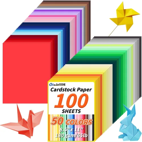 Miniatura 15 de Juego de 300 piezas de papel de construcción a granel de 8.5 x 11, 30 colores, cartulina de colores, papel de manualidades resistente para niños