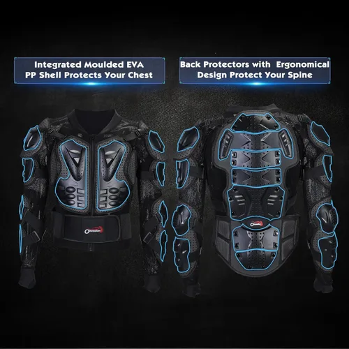 Miniatura 3 de OHMOTOR - Chaqueta protectora para cuerpo de motocicleta, para hombres, equipo de protección para motocross, protector de pecho y columna para ATV