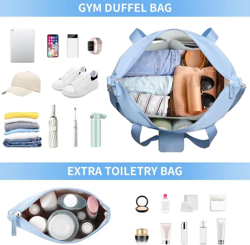 Miniatura 4 de Bolsa de lona de gimnasio para mujer, Azul Patchwork
