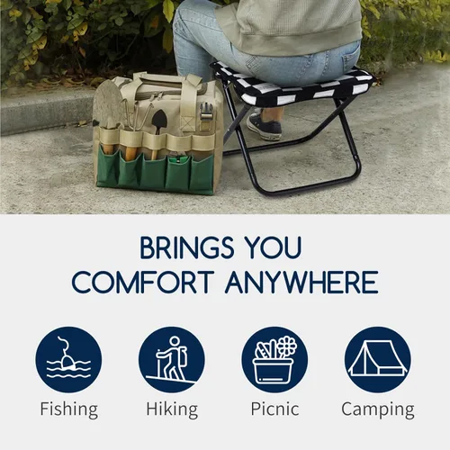 Miniatura 6 de Taburete plegable para campamento: 1.1 libras Taburete portátil ligero para pies de carga 300 libras - 10.5 pulgadas, silla de camping, pesca, A