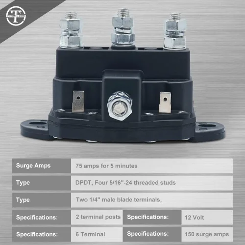Miniatura 4 de Interruptor de relé de solenoide de inversión del motor del cabrestante de servicio intermitente Reemplazar Trombetta 214-1211A11