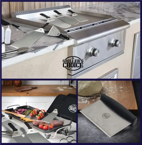 Miniatura 6 de Griller's Choice - Accesorios profesionales de parrilla de acero inoxidable, kit de accesorios para parrilla de parte superior plana, lavable a