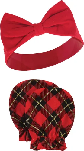 Miniatura 90 de Hudson Baby Conjunto de diadema de algodón y manoplas para rascar para bebé
