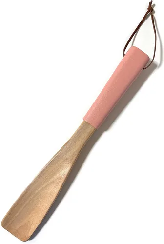 Calzador de madera de 9.8 pulgadas, piel sintética sintética, calzador para personas mayores, hombres, mujeres, niños, mango cuerno de zapatos con