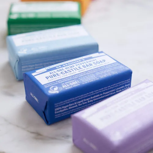 Miniatura 4 de Jabones mágicos Dr. Bronner’s, jabón de Castilla puro, Menta de cáñamo, todo en uno, barras de 5 onzas (paquete de 6), Peppermint