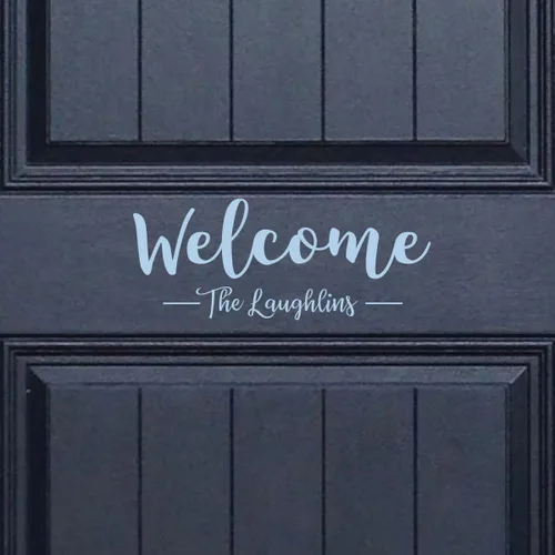 Miniatura 7 de Letrero de vinilo personalizado con nombre de familia para puerta delantera, decoración de pared del hogar o ventana, elige entre varios tamaños